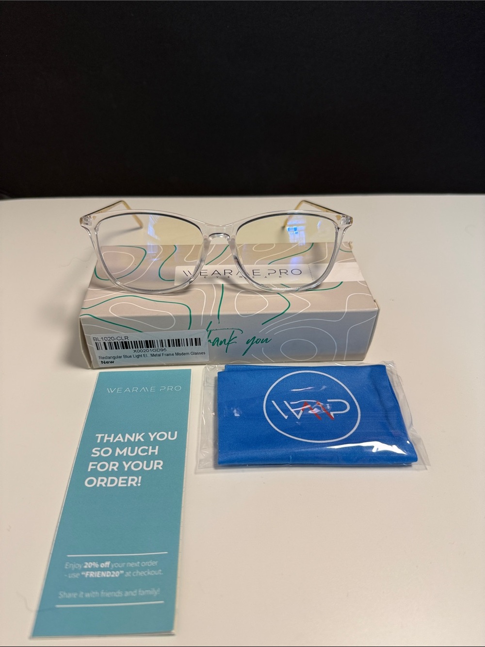 Wear Me Pro Clear Geometric Blue Light Glasses NWT